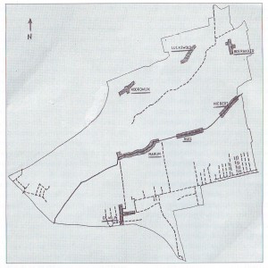 De ligging van de verschillende dorpen in de gemeente Marum