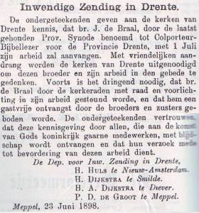 UIt: 'Het Kerkblad' van 1 juli 1898.