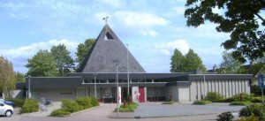 De gereformeerde kerk 'De Voorhof' te Westerbork.