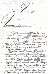 Het eerste stuk van de brief die ouderling Renkema aan ds. Draijer schreef.