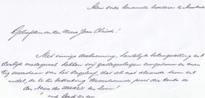 De aanhef van de brief van de Heeger kerkenraad aan de 'benauwde broederen' te Amsterdam.