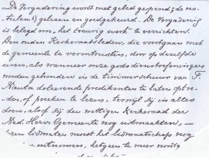 Ui8ty de notrulen van de hervormde kerkernraad van 23 februari 1888, dus na de Doleantie.