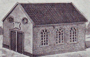 Het oudste gereformeerde kerkje van Schoonebeek, gebouwd in 1861 (foto: Honderd jaar gereformeerd kerkelijk leven in Schoonebeek).