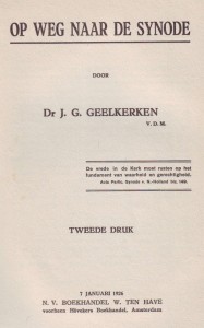Een van de geschriften van dr. J.G. Geelkerken.
