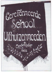 Het vaandel van de Gereformeerde school, vaak meegevoerd in optochten.