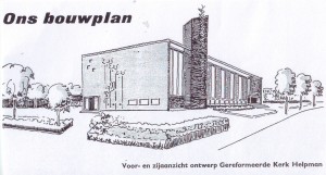 Het eerste bouwplan voor de nieuwe kerk.