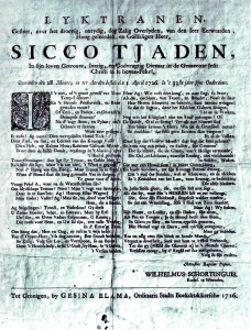 De bekende orthodox hervormde predikant Wilhelmuds Schortinghuis schreef een lijkdicht op het overlijden van ds. Sicco Tjaden. 