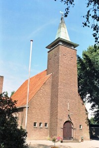 De gereformeerde kerk te Doorwerth, die in 1936 in gebruik genomen werd. 