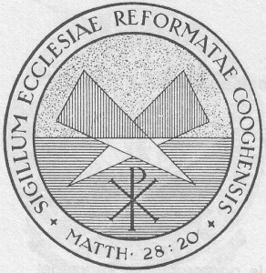 Het kerkzegel van de Gereformeerde Kerk te Koog aan de Zaan (1947-1976. Het logo werd in 1949 voor het eerst gebruikt.