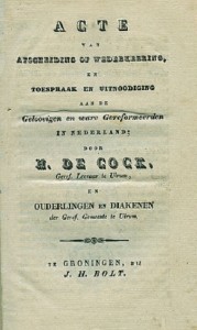 De gedrukte Acte van Afscheiding (1834).