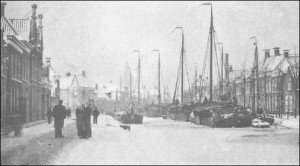 Het Oosteinde te Meppel in de winter, begin 1900