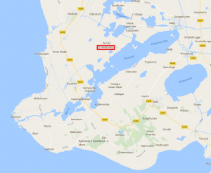 De Zuid-Westhoek van Friesland met It Heidenskip (kaart: Google).