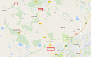 De omgeving Een, Norg, Veenhuizen. Norgervaart (kaart: Google).