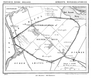 Een kaart van Watergraafsmeer in 1869