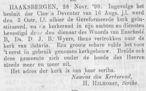 'Het Kerkblad', oktober/november 1899, jrg. ... nr. 40. 