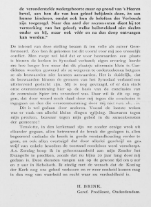De brief van ds. Brink aan de gemeente van Onderdendam.